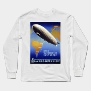 Vintage Travel Poster Germany Graf Zeppelin Long Sleeve T-Shirt